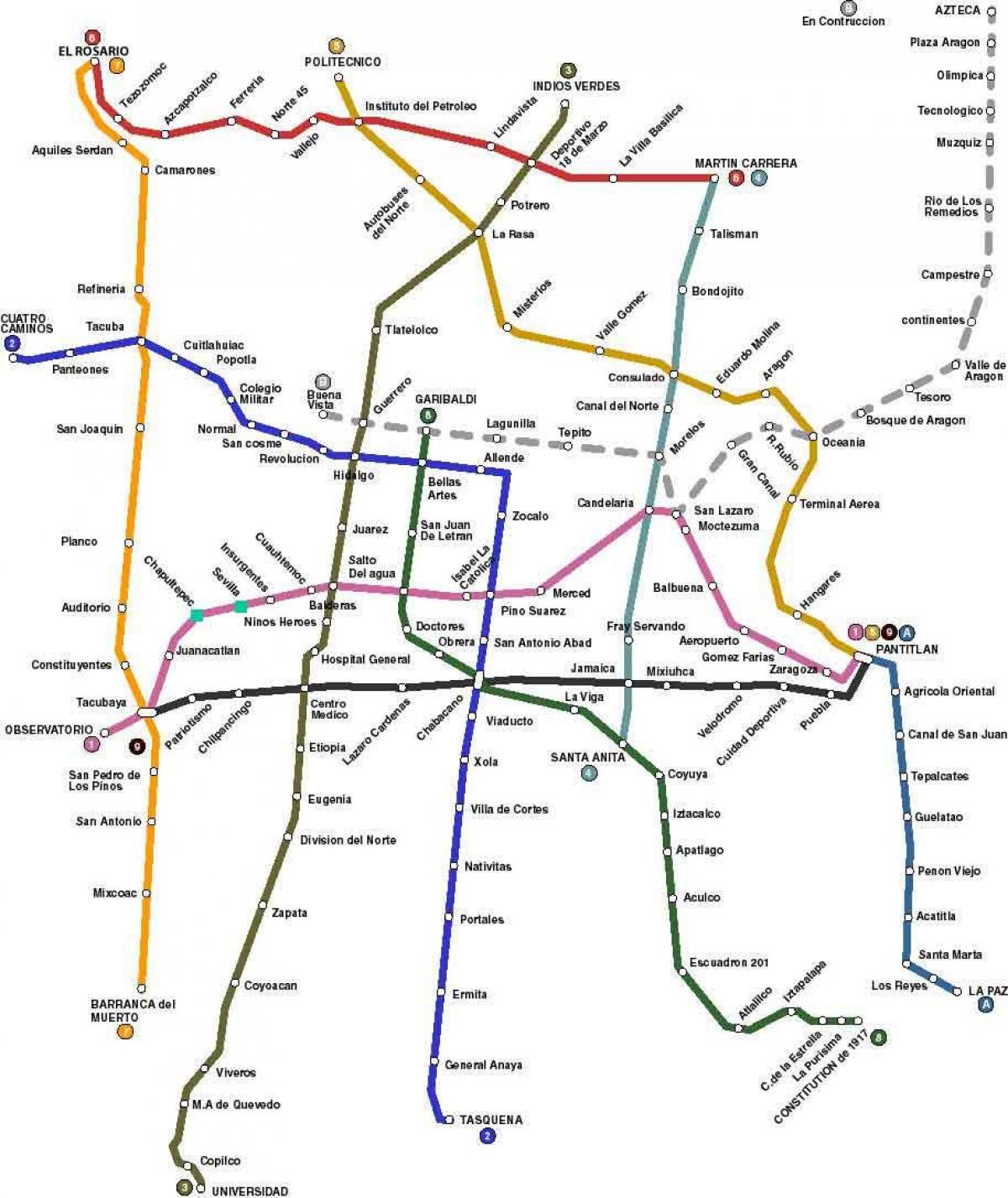 mapa da Cidade de México de autobuses 
