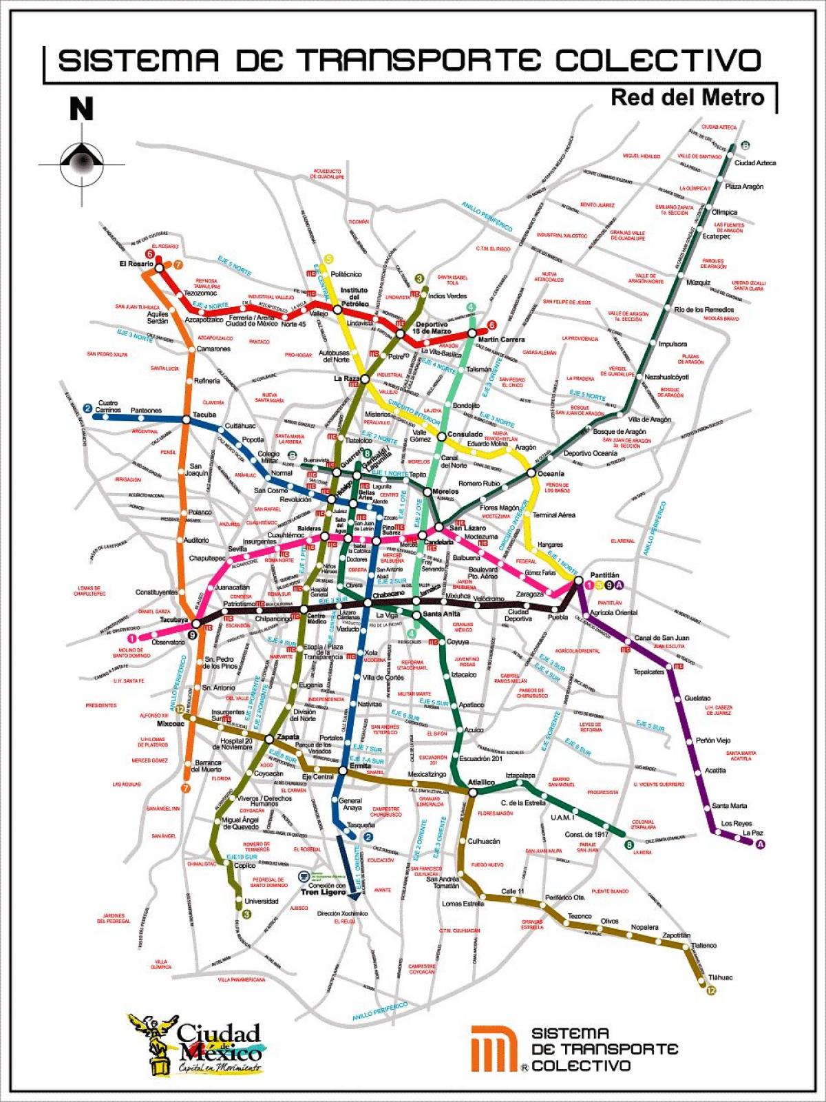 mapa da Cidade de México de tránsito