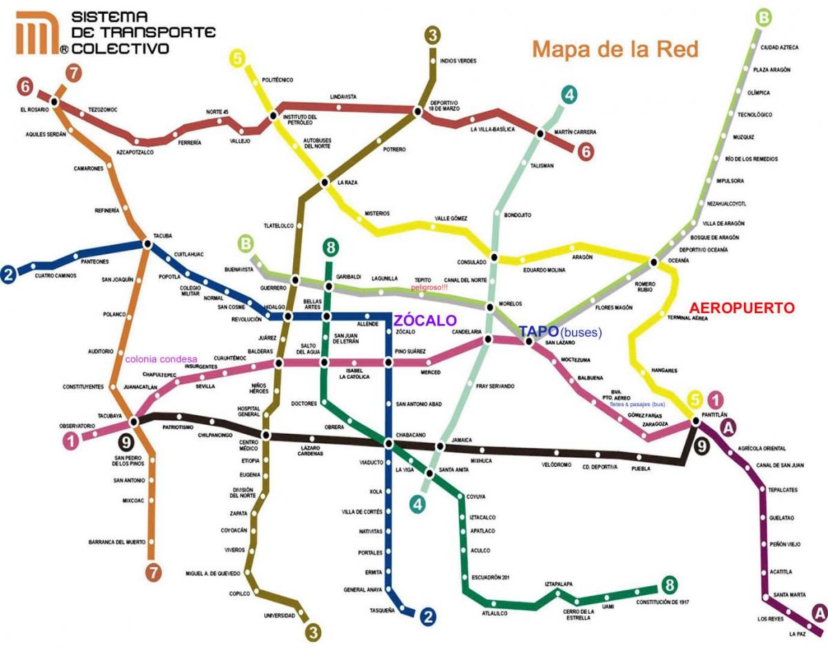 Cidade de méxico tren mapa
