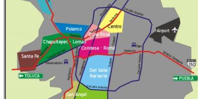 Cidade de méxico mapa de barrios