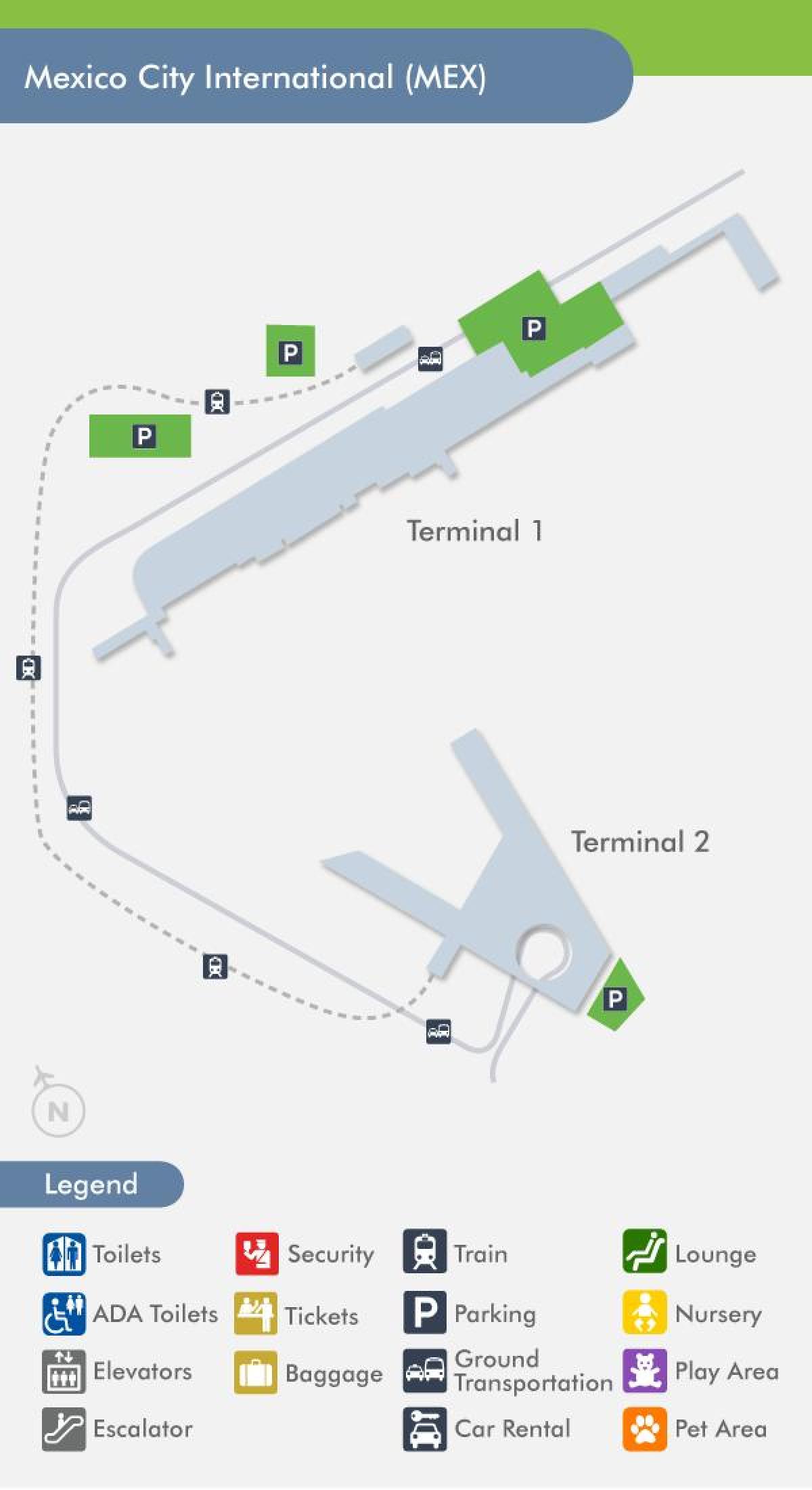Cidade de méxico terminal de aeroporto mapa