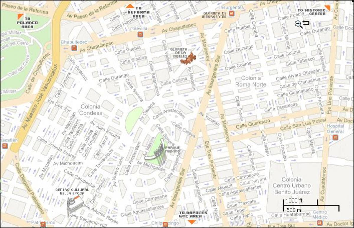 mapa da condesa Cidade de México
