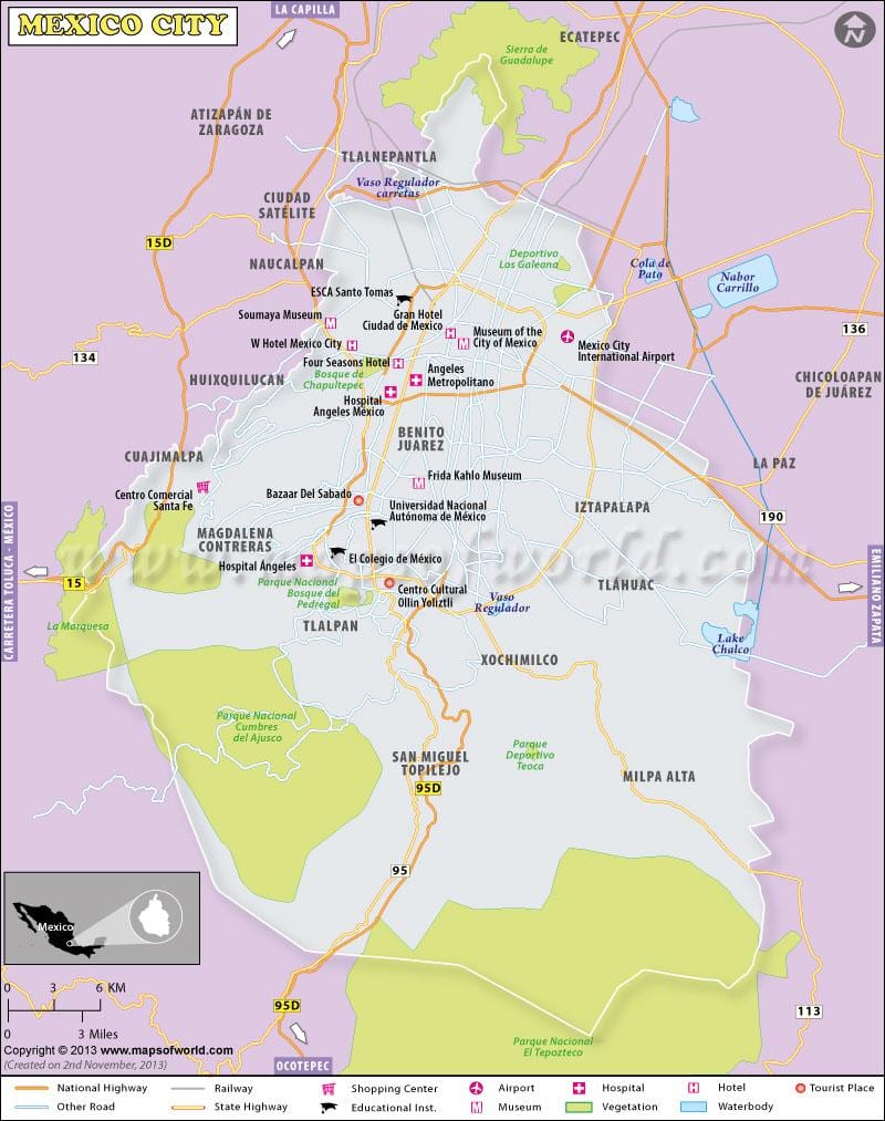 Cidade de méxico mapa de localización