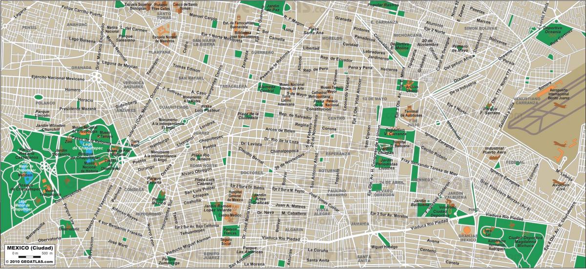 Cidade de méxico rúa mapa