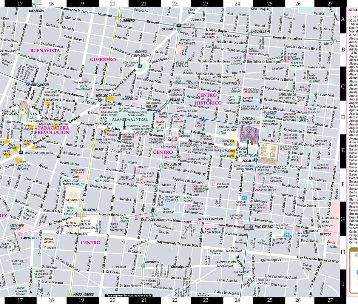 mapa de streetwise Cidade de México