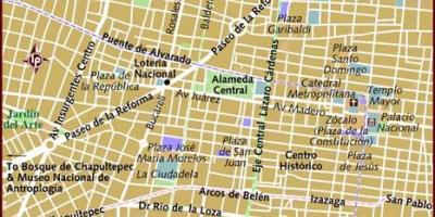 Centro historico Cidade de México mapa