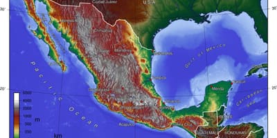 Cidade de méxico mapa topográfico