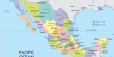 Mapa da Cidade de México estado