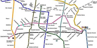 Mapa da Cidade de México de autobuses 