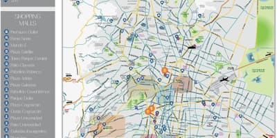Mapa da Cidade de México atraccións turísticas