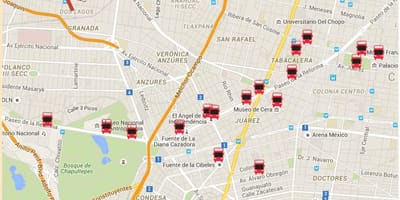 Turibus Cidade de México mapa da ruta