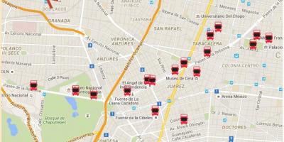 Turibus Cidade de México mapa da ruta